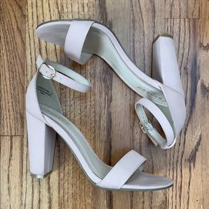 Lulu’s ankle strap block heel